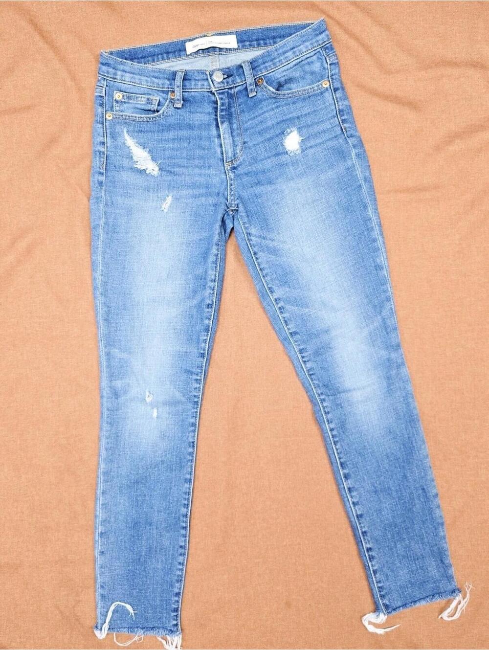 GAP True Skinny Ankle Jeans Womens 26R Inseam 27” Distressed Excellent Cond